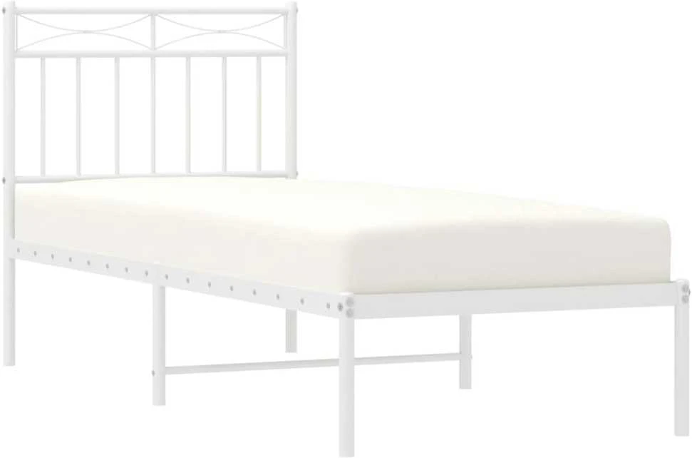 Lovos rėmas be čiužinio, baltas, 75x190cm, metalas