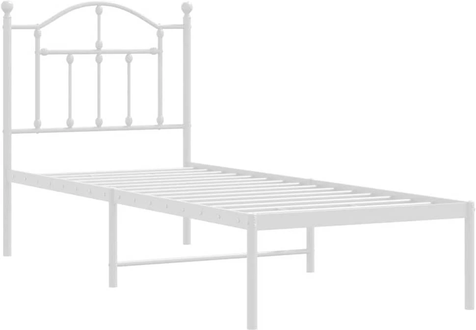 Lovos rėmas be čiužinio, baltas, 75x190cm, metalas