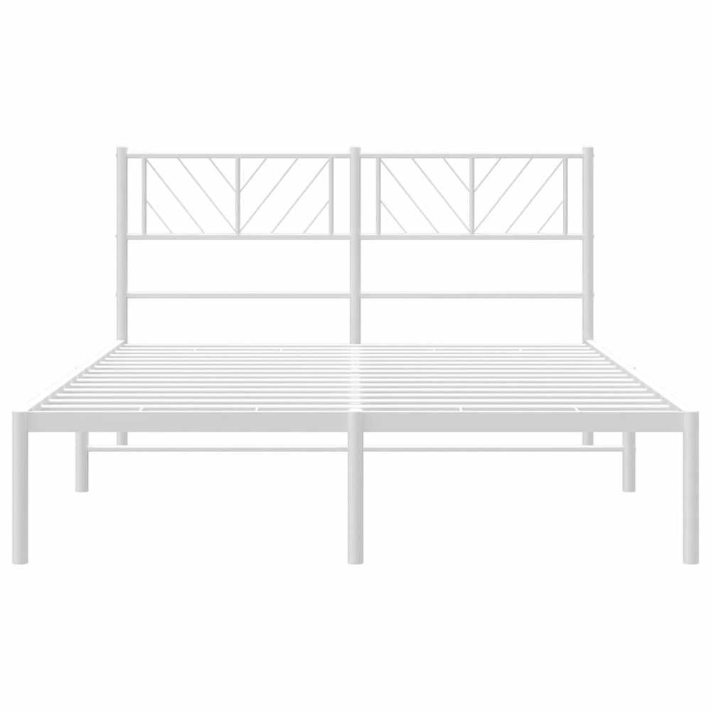 Lova Metalinis lovos rėmas su galvūgaliu, baltos spalvos, 135x190cm