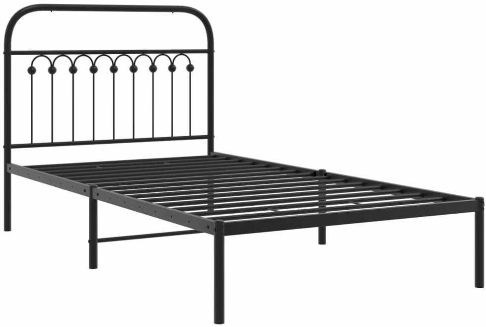 Lova Metalinis lovos rėmas su galvūgaliu, juodos spalvos, 100x190cm