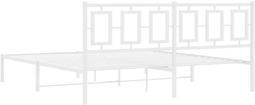 Lova Metalinis lovos rėmas su galvūgaliu, baltos spalvos, 183x213cm
