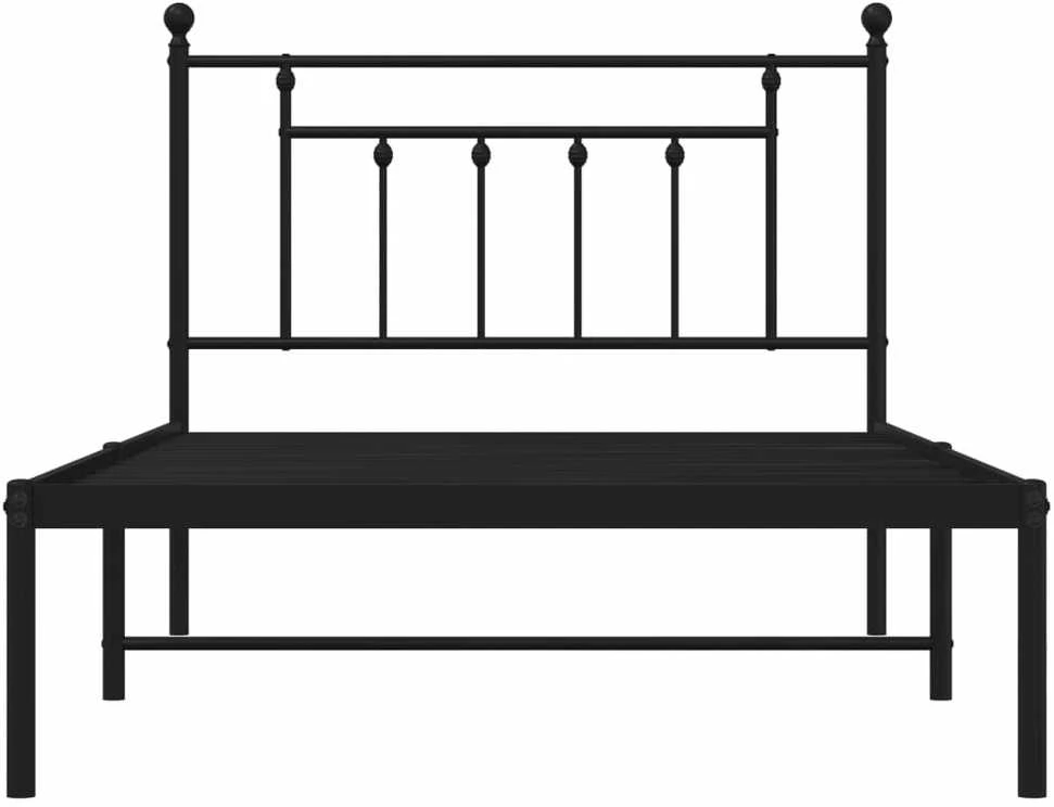 Lova Metalinis lovos rėmas su galvūgaliu, juodos spalvos, 107x203cm