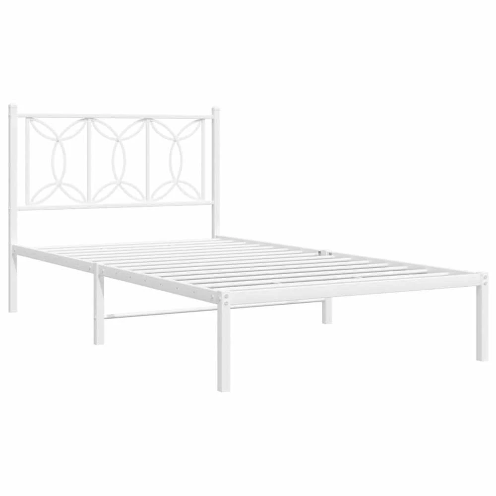 Lova Metalinis lovos rėmas su galvūgaliu, baltos spalvos, 100x190cm