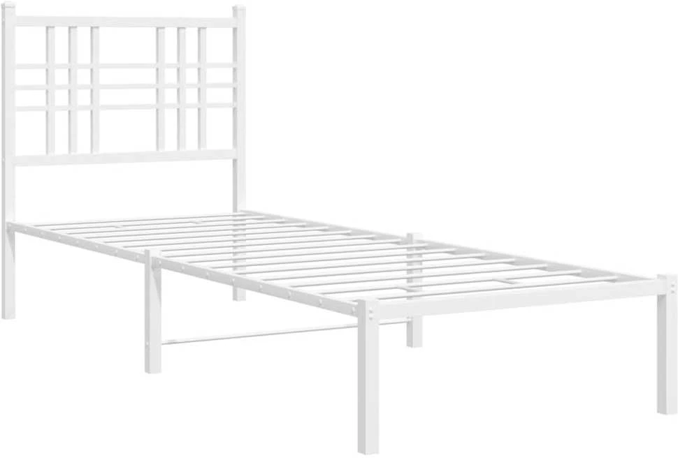 Lovos rėmas be čiužinio, baltas, 75x190cm, metalas