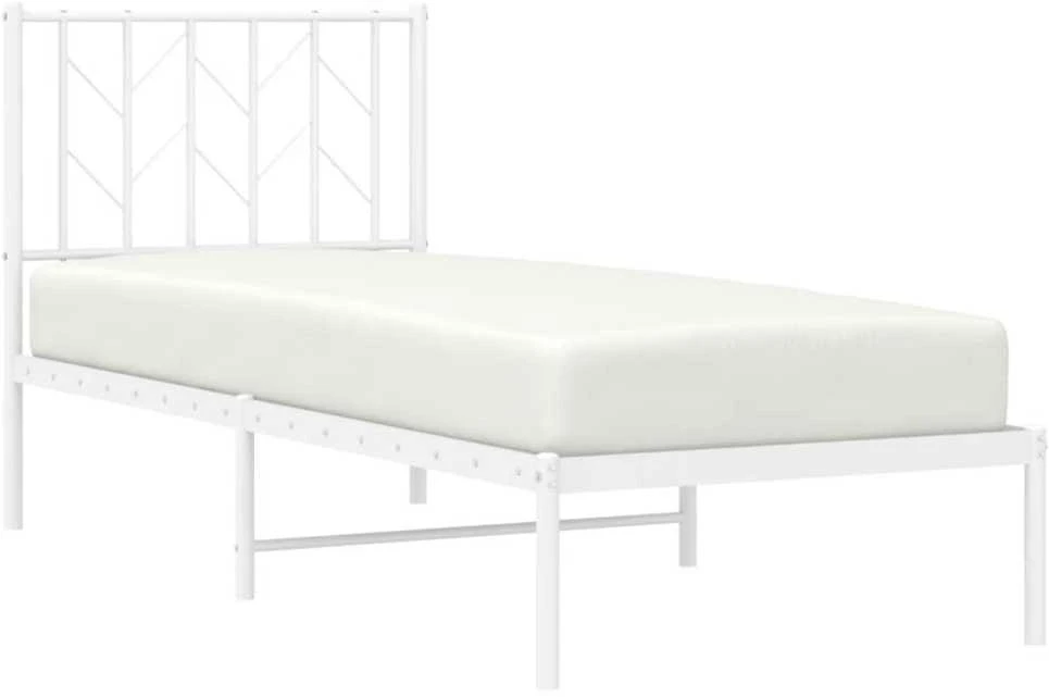 Lovos rėmas be čiužinio, baltas, 75x190cm, metalas