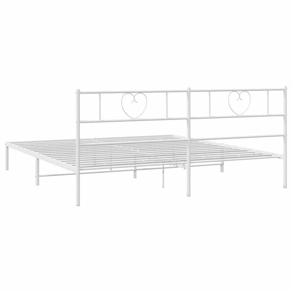 Lova Metalinis lovos rėmas su galvūgaliu, baltos spalvos, 183x213cm