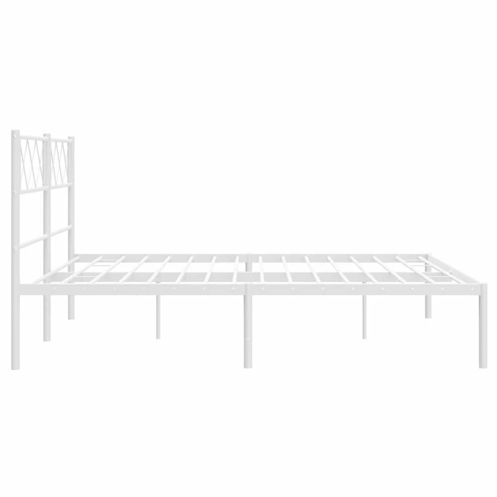 Lova Metalinis lovos rėmas su galvūgaliu, baltos spalvos, 135x190cm