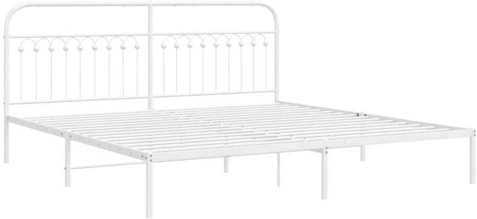 Lova Metalinis lovos rėmas su galvūgaliu, baltos spalvos, 193x203cm