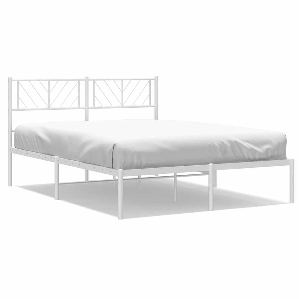 Lova Metalinis lovos rėmas su galvūgaliu, baltos spalvos, 135x190cm