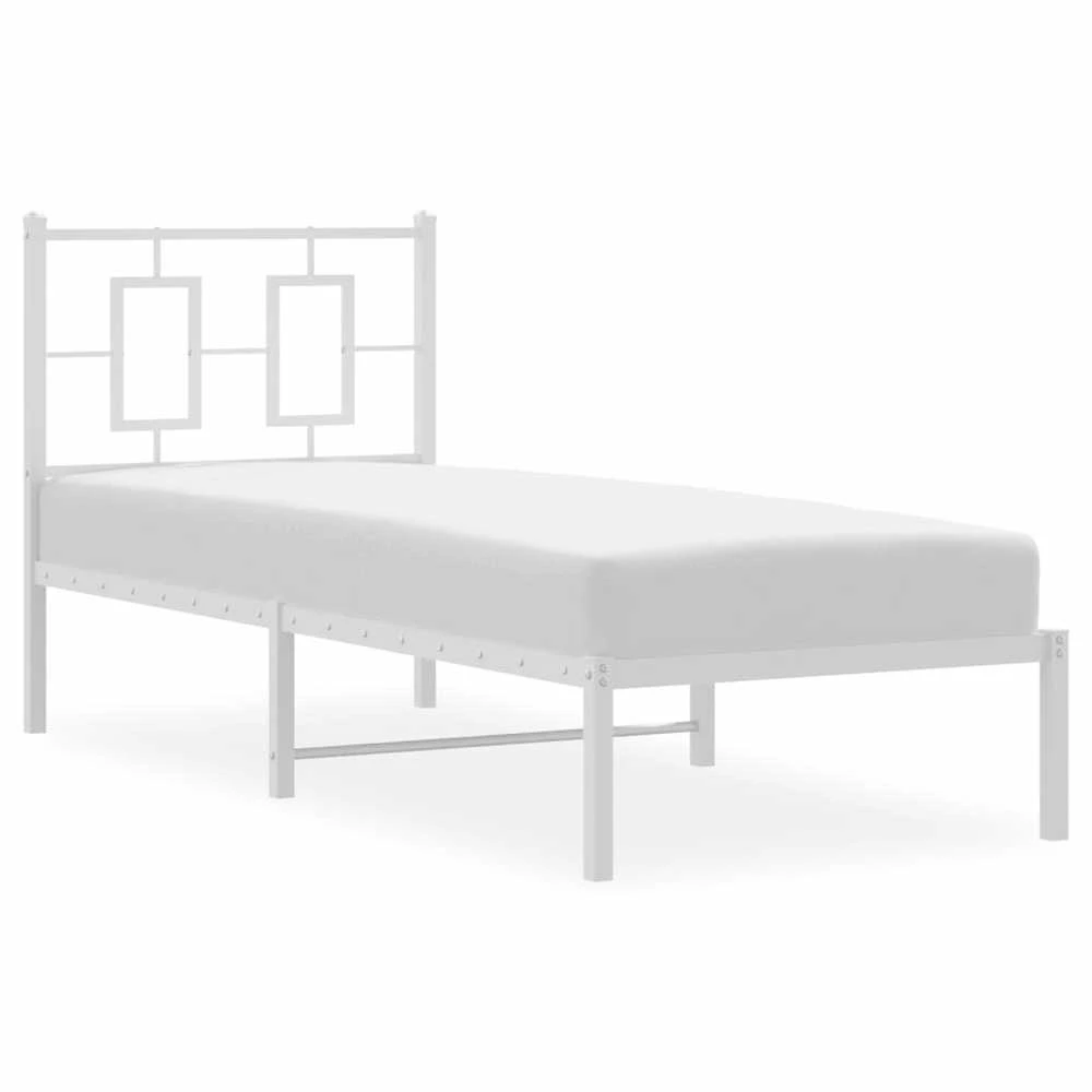 Lovos rėmas be čiužinio, baltas, 75x190cm, metalas