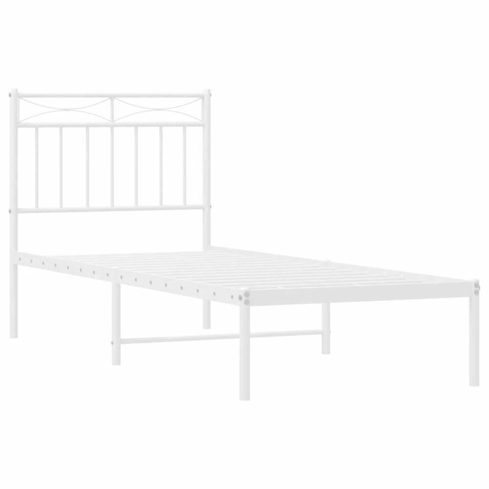 Lovos rėmas be čiužinio, baltas, 75x190cm, metalas