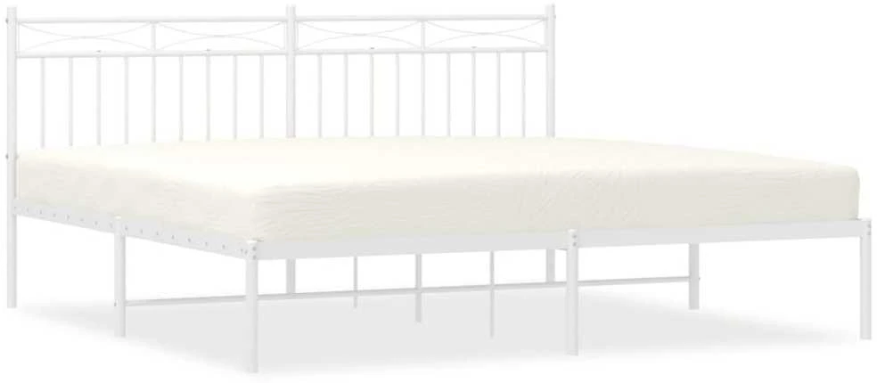 Lova Metalinis lovos rėmas su galvūgaliu, baltos spalvos, 183x213cm