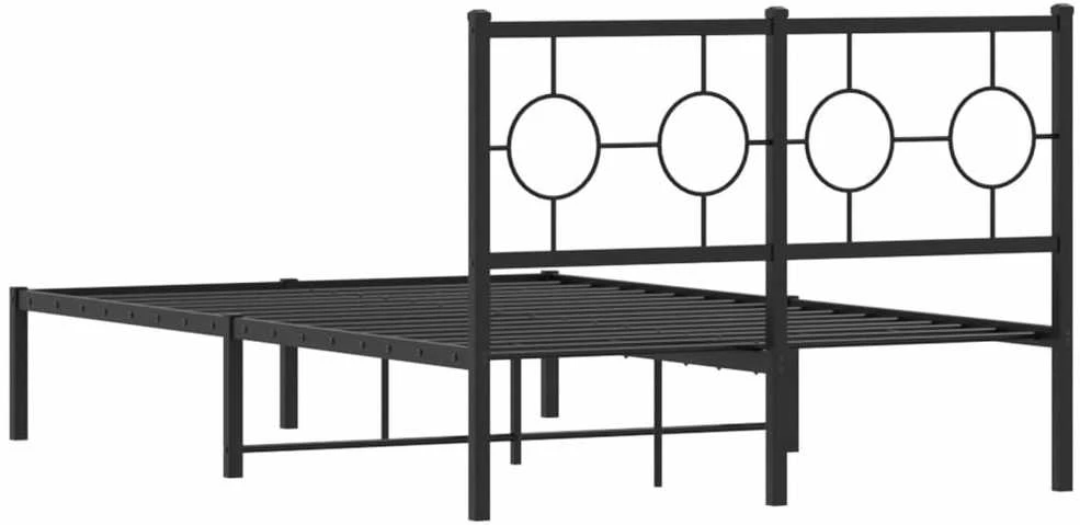 Lova Metalinis lovos rėmas su galvūgaliu, juodos spalvos, 120x190 cm