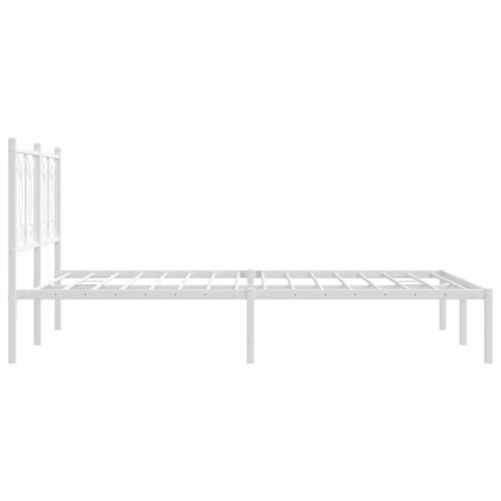Lova Metalinis lovos rėmas su galvūgaliu, baltos spalvos, 135x190cm