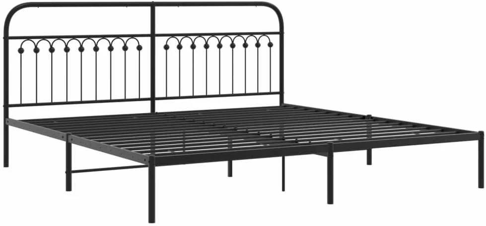 Lova Metalinis lovos rėmas su galvūgaliu, juodos spalvos, 193x203cm