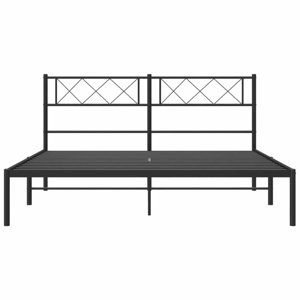 Lova Metalinis lovos rėmas su galvūgaliu, juodos spalvos, 135x190cm