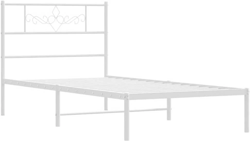Lova Metalinis lovos rėmas su galvūgaliu, baltos spalvos, 107x203cm