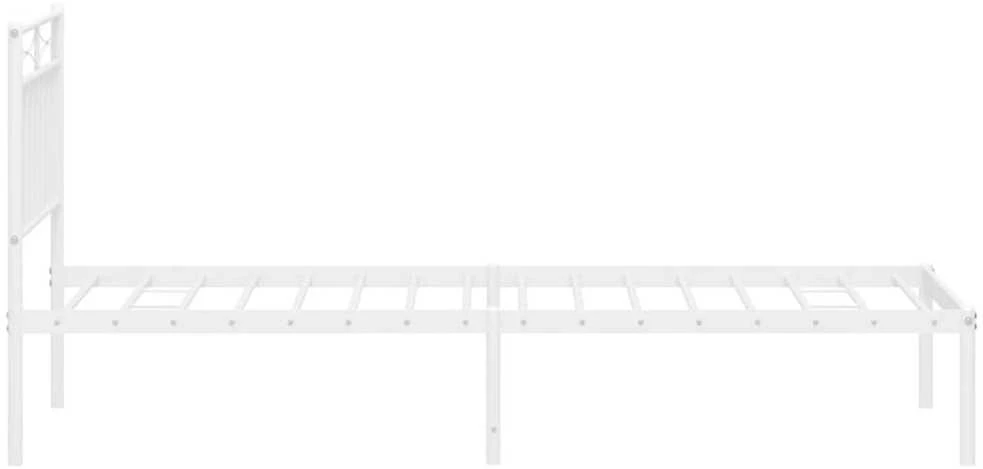 Metalinis lovos rėmas su galvūgaliu, baltos spalvos, 80x200cm