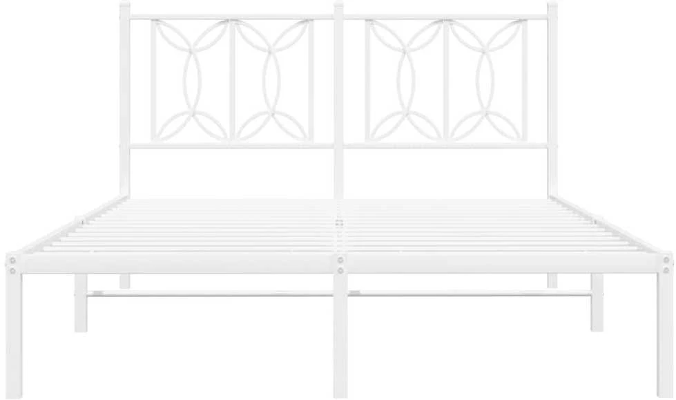 Lova Metalinis lovos rėmas su galvūgaliu, baltos spalvos, 135x190cm