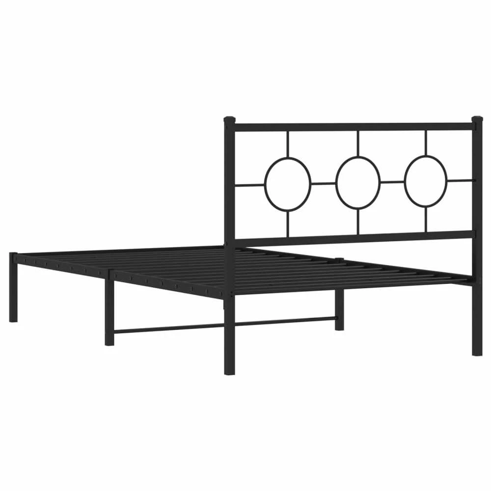 Lova Metalinis lovos rėmas su galvūgaliu, juodos spalvos, 107x203cm