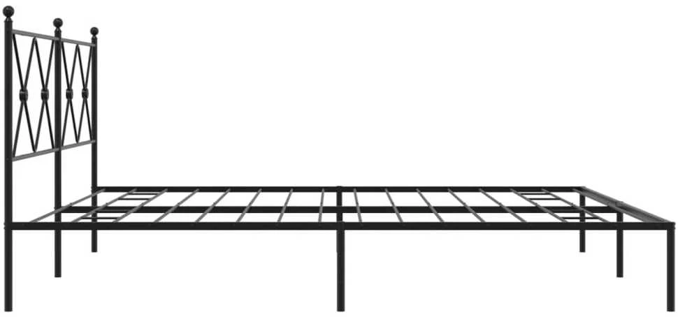 Lova Metalinis lovos rėmas su galvūgaliu, juodos spalvos, 183x213cm