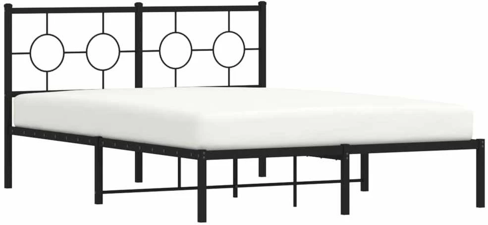 Lova Metalinis lovos rėmas su galvūgaliu, juodos spalvos, 135x190cm