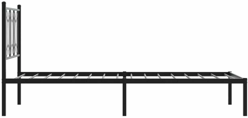 Metalinis lovos rėmas su galvūgaliu, juodos spalvos, 75x190cm