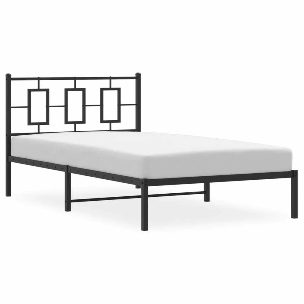 Lova Metalinis lovos rėmas su galvūgaliu, juodos spalvos, 107x203cm