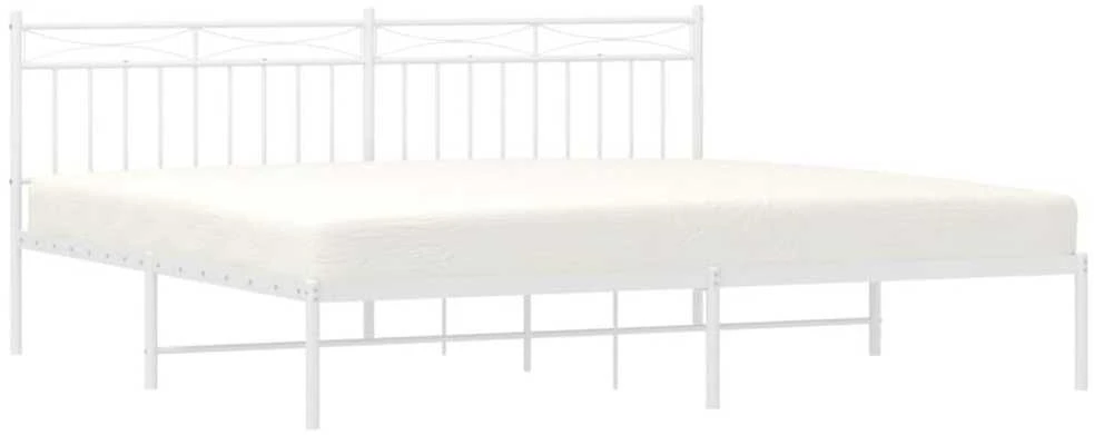 Lova Metalinis lovos rėmas su galvūgaliu, baltos spalvos, 193x203cm