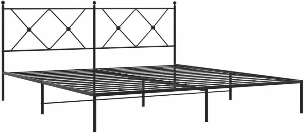 Lova Metalinis lovos rėmas su galvūgaliu, juodos spalvos, 183x213cm
