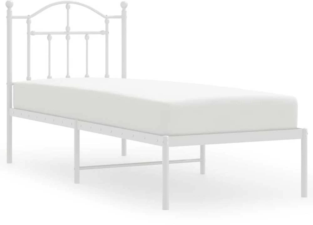 Lovos rėmas be čiužinio, baltas, 75x190cm, metalas