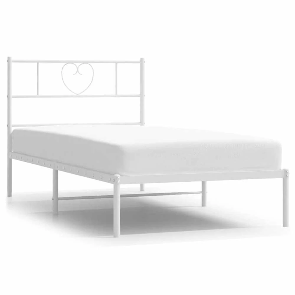 Lova Metalinis lovos rėmas su galvūgaliu, baltos spalvos, 100x190cm