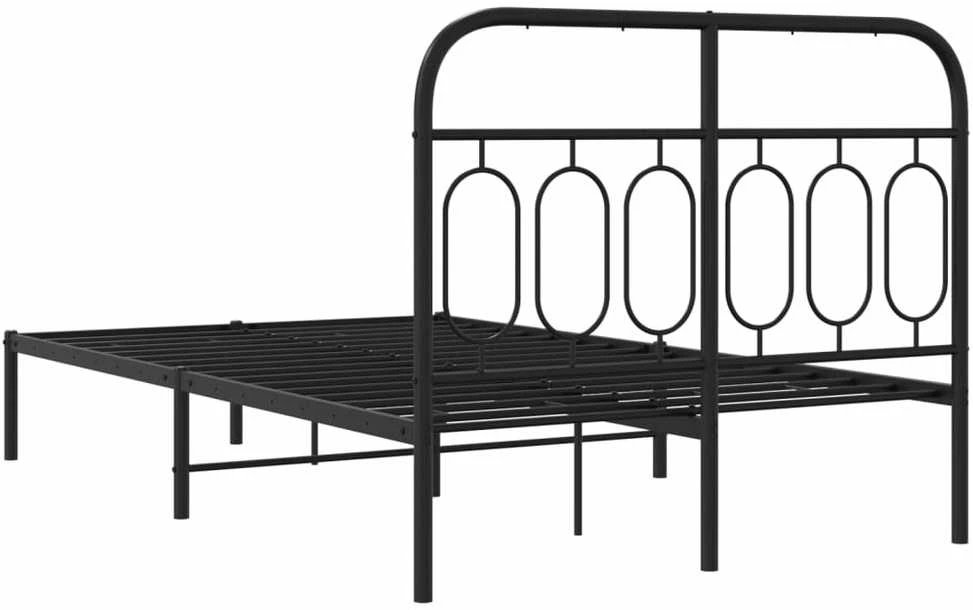 Lova Metalinis lovos rėmas su galvūgaliu, juodos spalvos, 120x190 cm
