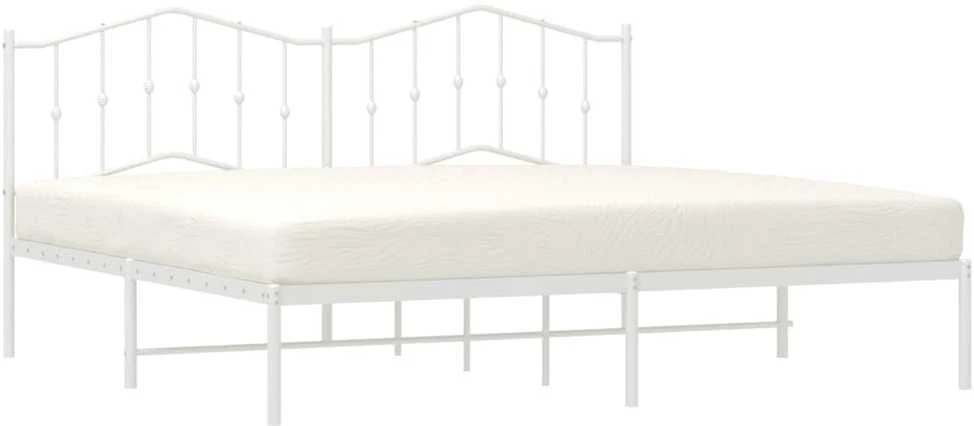 Lova Metalinis lovos rėmas su galvūgaliu, baltos spalvos, 193x203cm