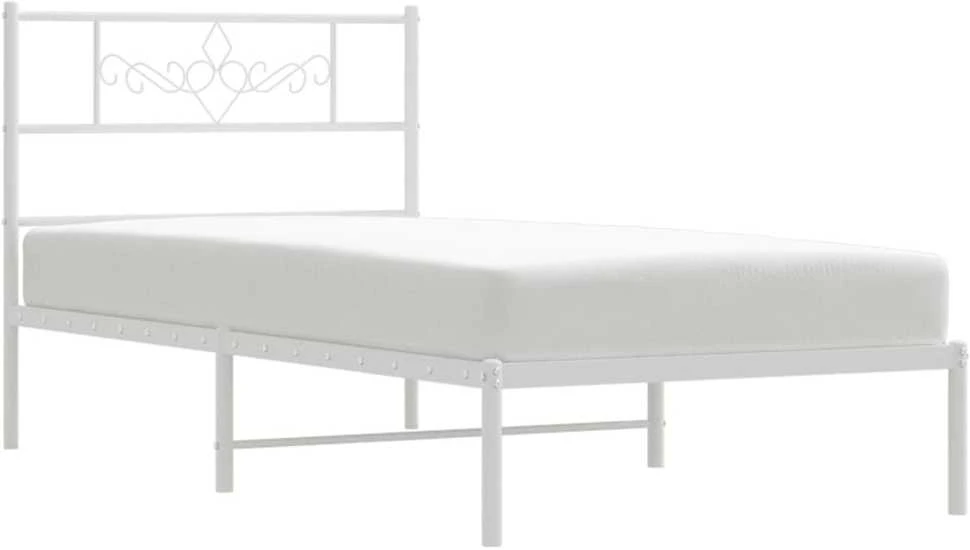 Lova Metalinis lovos rėmas su galvūgaliu, baltos spalvos, 107x203cm