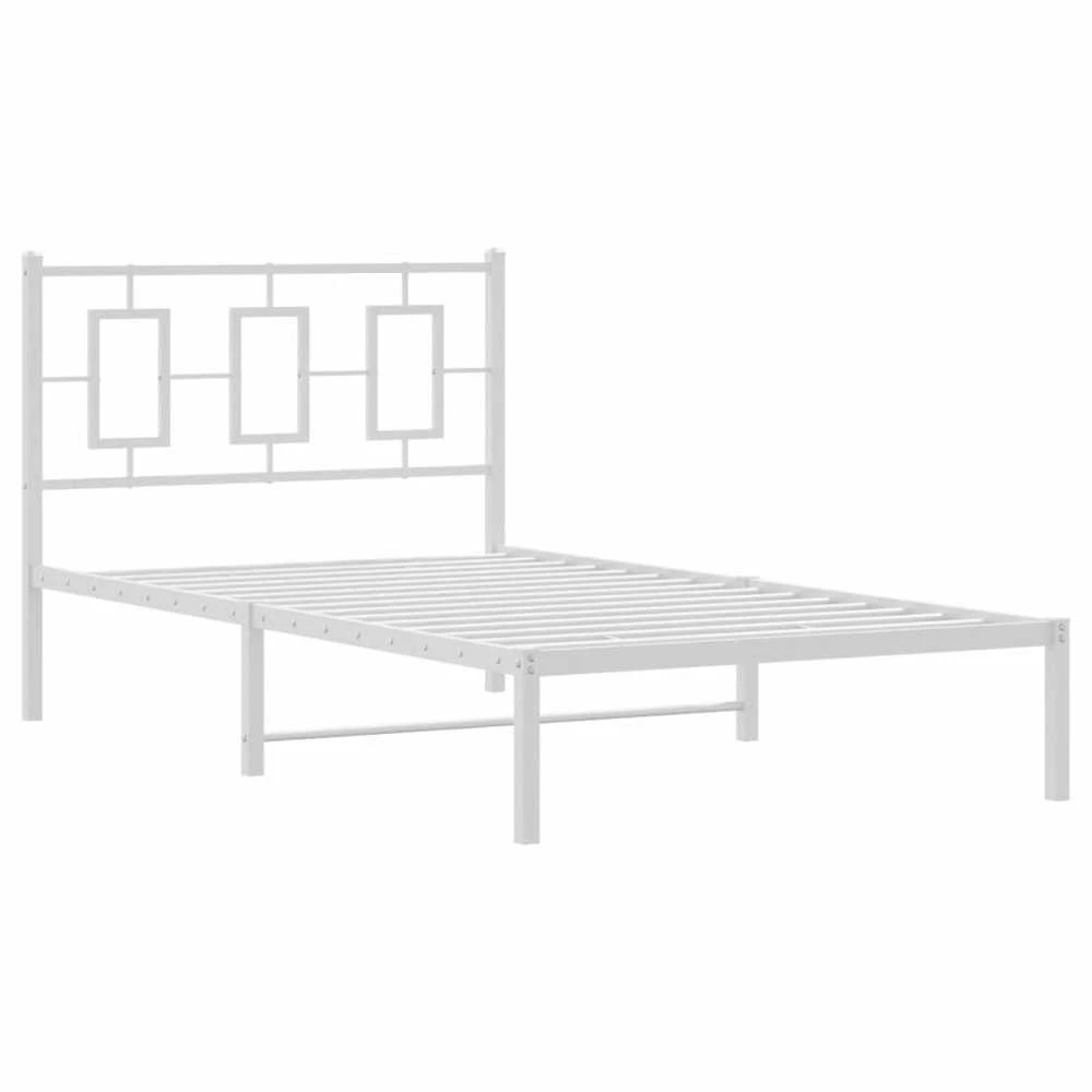 Lova Metalinis lovos rėmas su galvūgaliu, baltos spalvos, 100x190cm