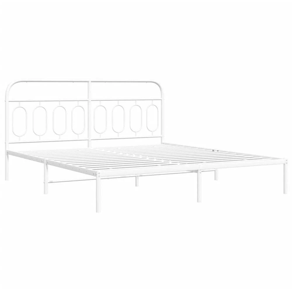 Lova Metalinis lovos rėmas su galvūgaliu, baltos spalvos, 183x213cm