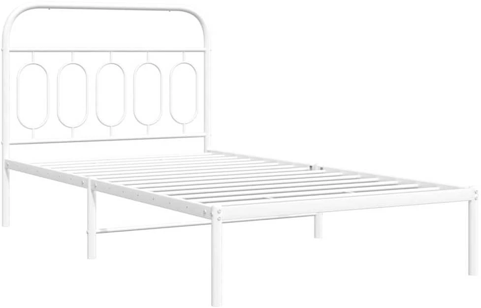 Lova Metalinis lovos rėmas su galvūgaliu, baltos spalvos, 107x203cm