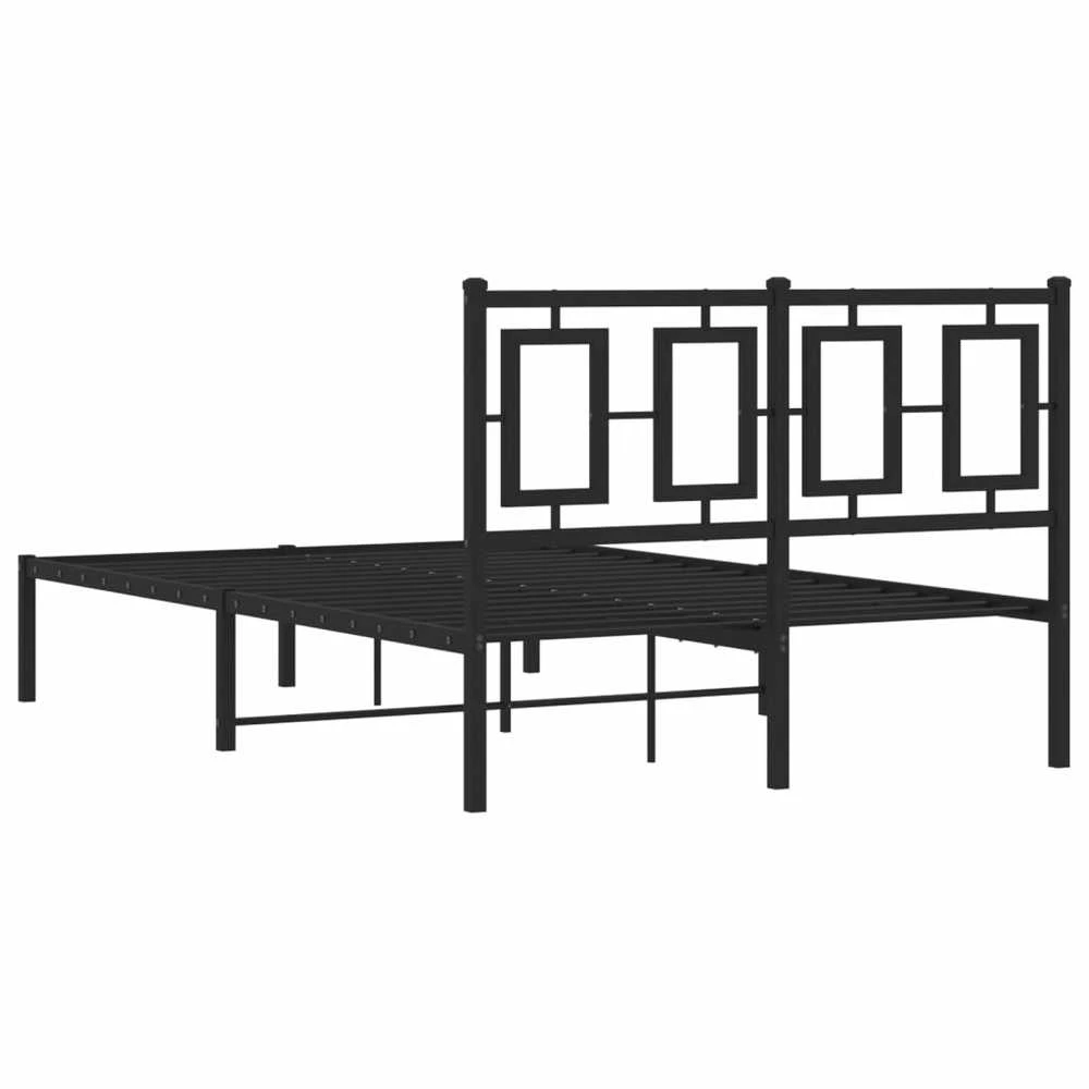 Metalinis lovos rėmas su galvūgaliu, juodos spalvos, 120x200cm