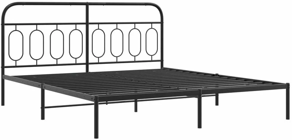 Lova Metalinis lovos rėmas su galvūgaliu, juodos spalvos, 183x213cm