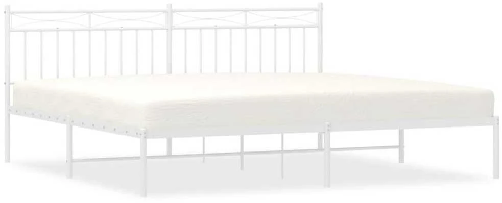 Lova Metalinis lovos rėmas su galvūgaliu, baltos spalvos, 193x203cm