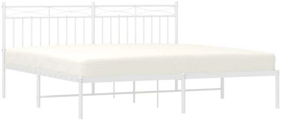 Lova Metalinis lovos rėmas su galvūgaliu, baltos spalvos, 183x213cm