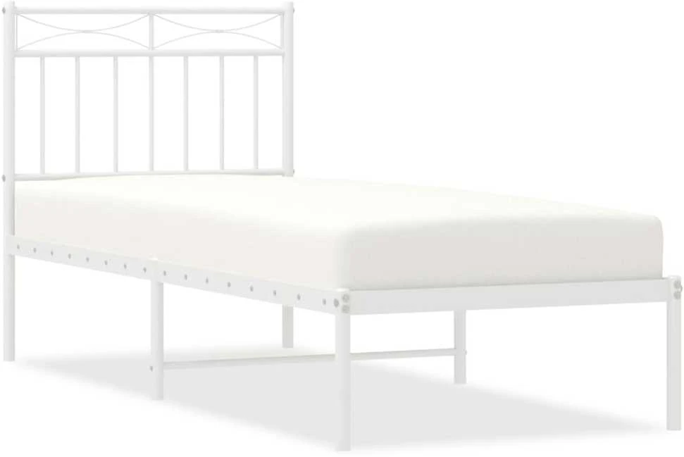 Lovos rėmas be čiužinio, baltas, 75x190cm, metalas