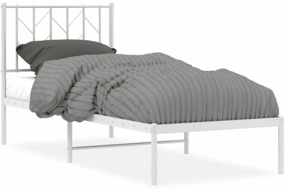 Lovos rėmas be čiužinio, baltas, 75x190cm, metalas