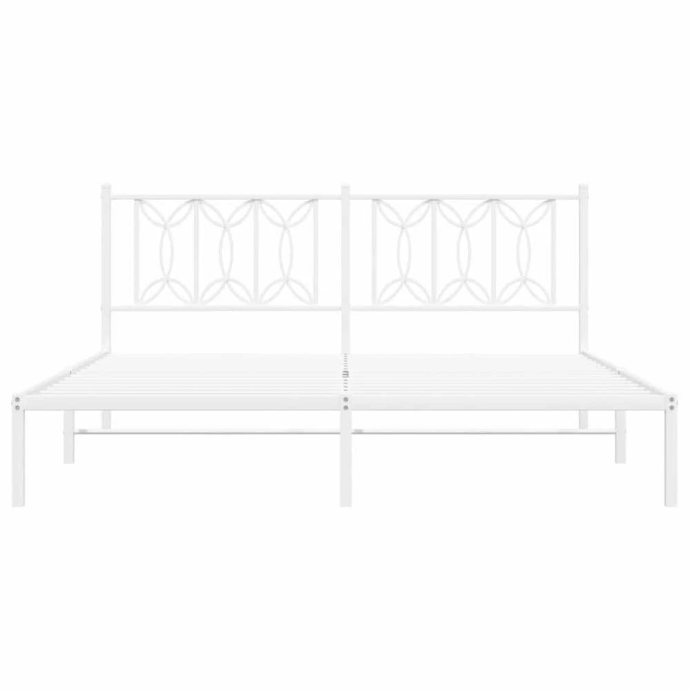 Lova Metalinis lovos rėmas su galvūgaliu, baltos spalvos, 183x213cm