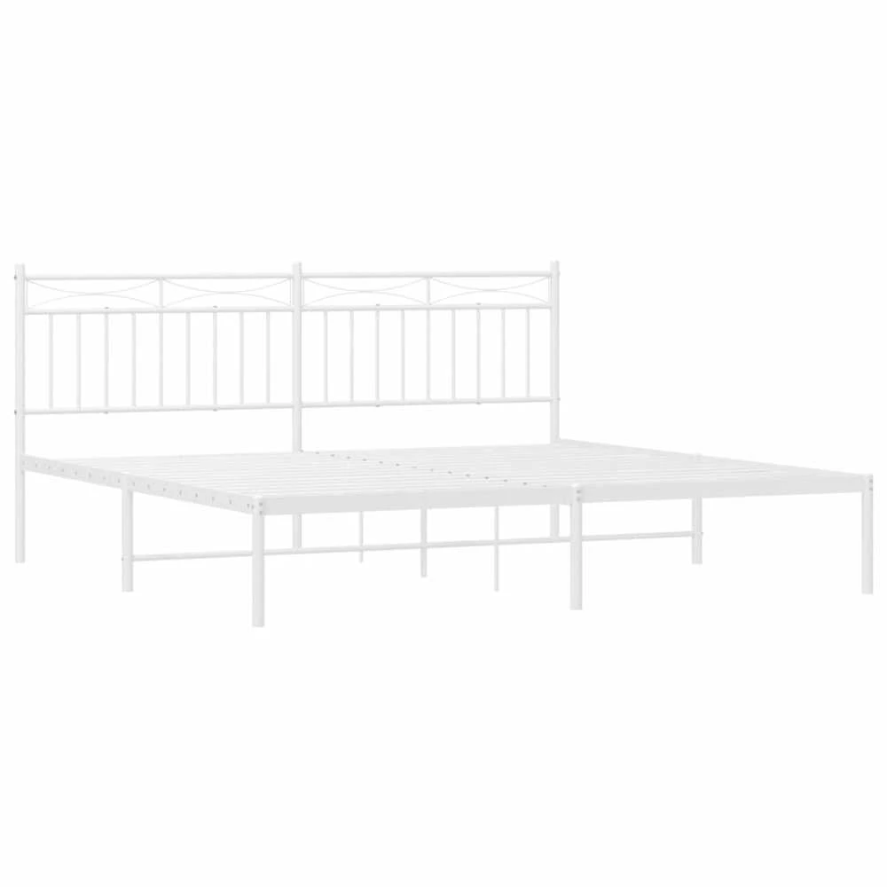 Lova Metalinis lovos rėmas su galvūgaliu, baltos spalvos, 183x213cm