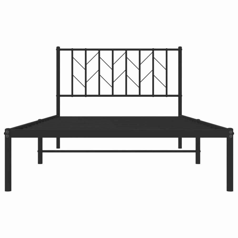 Lova Metalinis lovos rėmas su galvūgaliu, juodos spalvos, 107x203cm