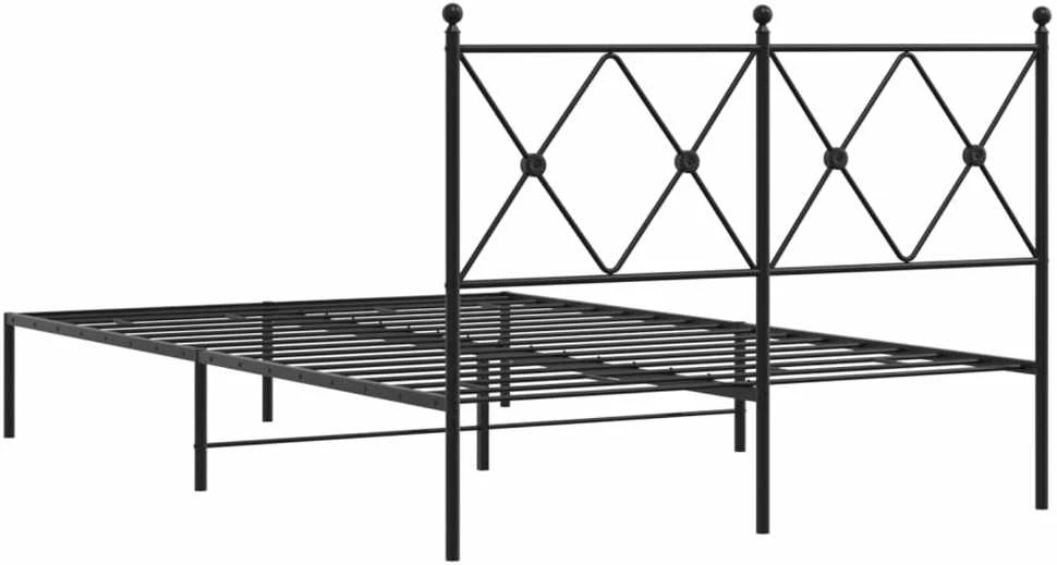 Lova Metalinis lovos rėmas su galvūgaliu, juodos spalvos, 120x190 cm