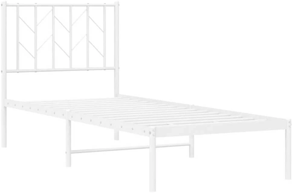 Lovos rėmas be čiužinio, baltas, 75x190cm, metalas