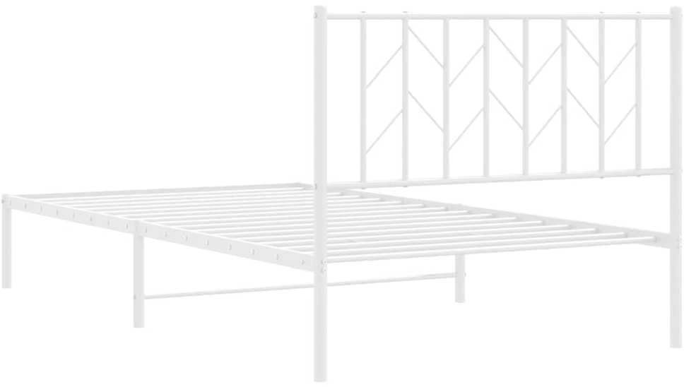 Lova Metalinis lovos rėmas su galvūgaliu, baltos spalvos, 107x203cm